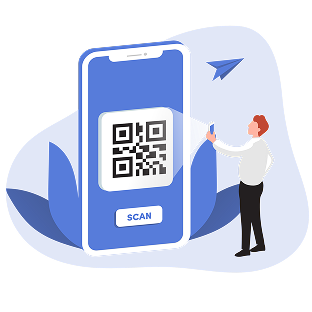 QRコード読み込みのイラスト